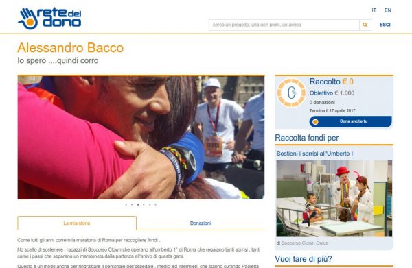 Alessandro corre la maratona agonistica di Roma